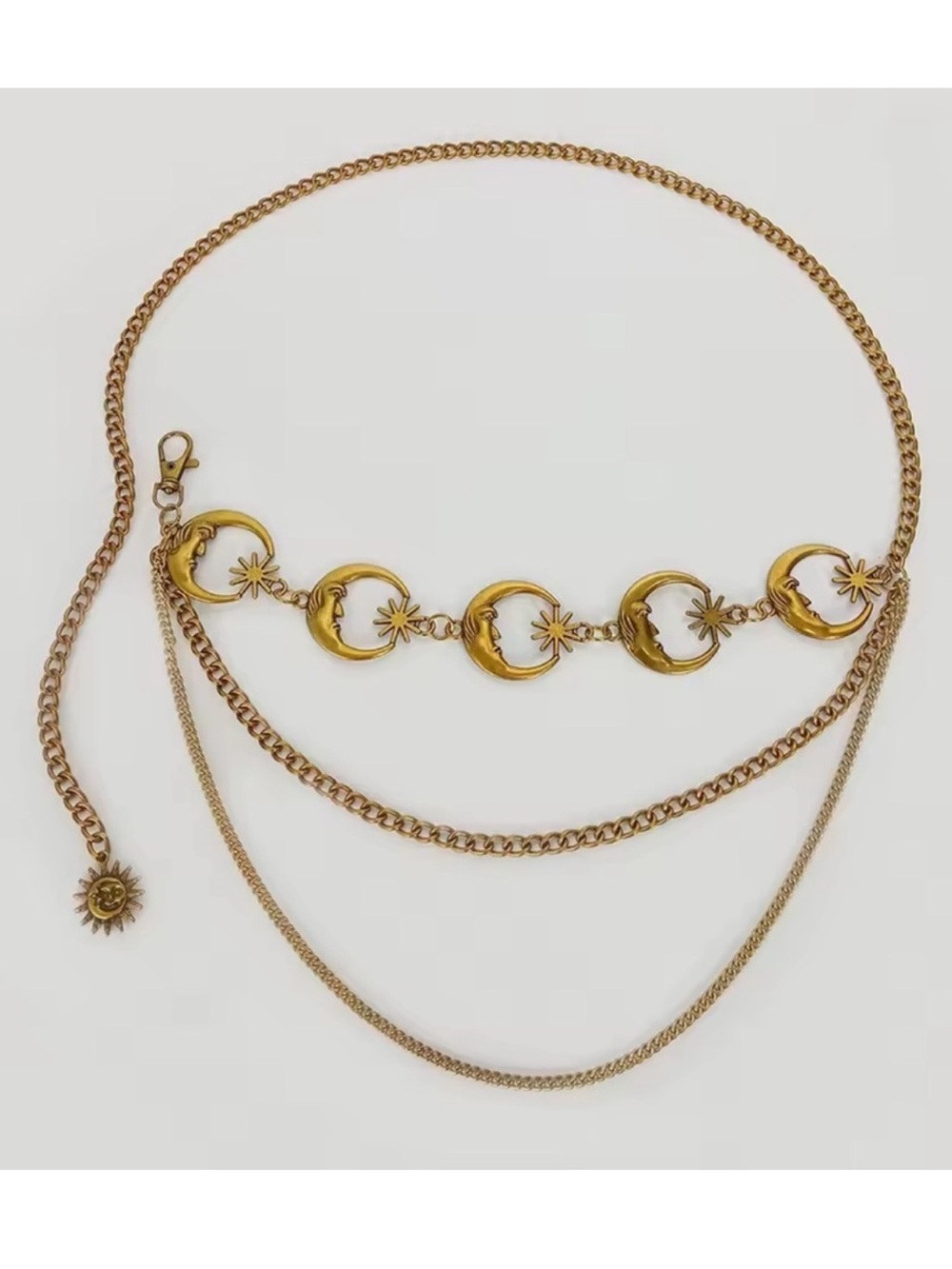 Celestial Moon Gold Chain Waist Belt - Picture 4 of 9